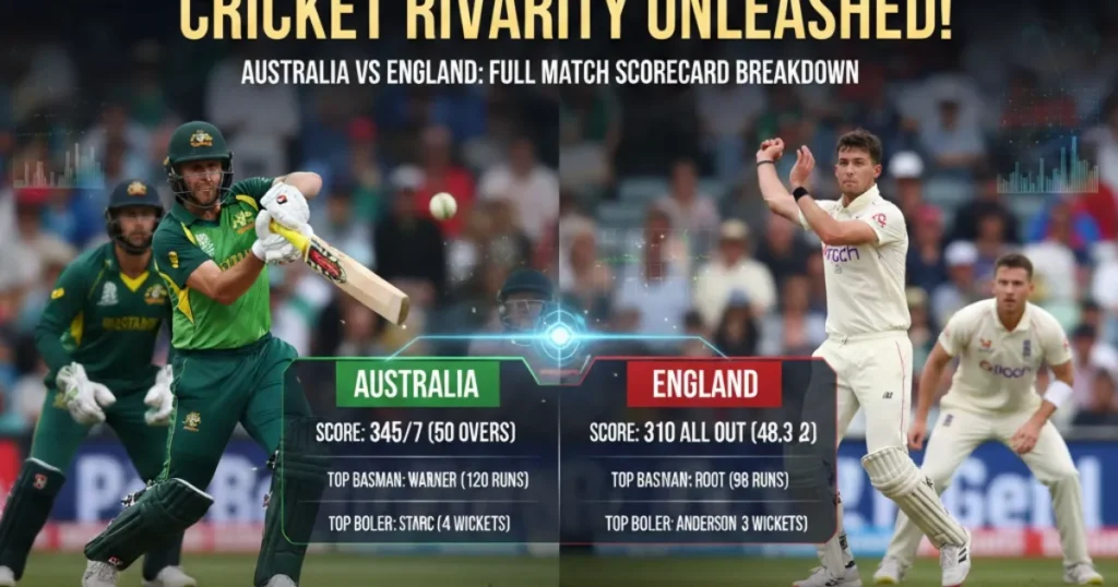 Australian Men’s Cricket Team vs England Cricket Team Match Scorecard Breakdown – Full Stats & Live Updates