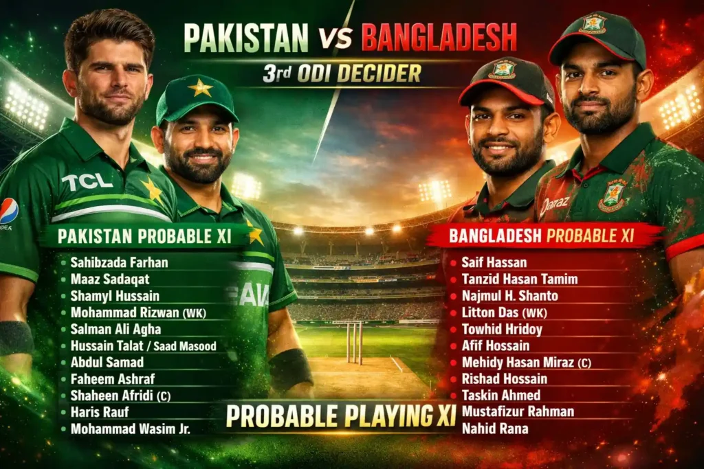 Pakistan vs Bangladesh 3rd ODI Probable Playing 11